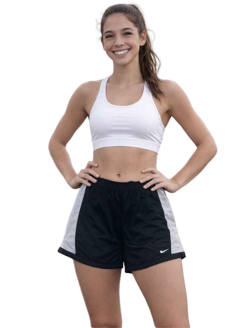nike black and white athletic drawstring basketball shorts